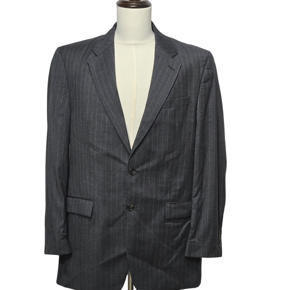 Lauren Ralph Lauren Blazer Mens 46 Long Pinstripe Wool Suit Jacket - Picture 1 of 16